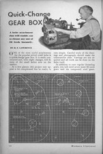 1946 Atlas Quick Change Gear Box Plans for  10" Lathe  Instructions