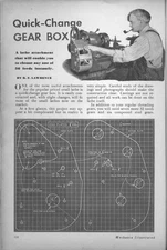 1946 Atlas Quick Change Gear Box Plans for  10" Lathe  Instructions