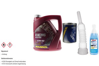 4L MANNOL Motoröl SAE 10W-60 RACING+ESTER inkl. Additiv Auslaufschlauch
