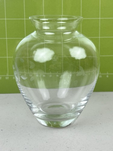 PRINCESS HOUSE HERITAGE CRYSTAL SMALL ETCHED FLORAL ACCENT VASE 4.5" - Picture 2 of 7