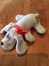 1985 Tonka Pound Puppies 8" Long Plush Gray Dog