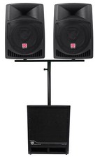  2 Rockville RPG12 12" Active DJ PA Speakers Dual Mount 15" Powered Subwoofer