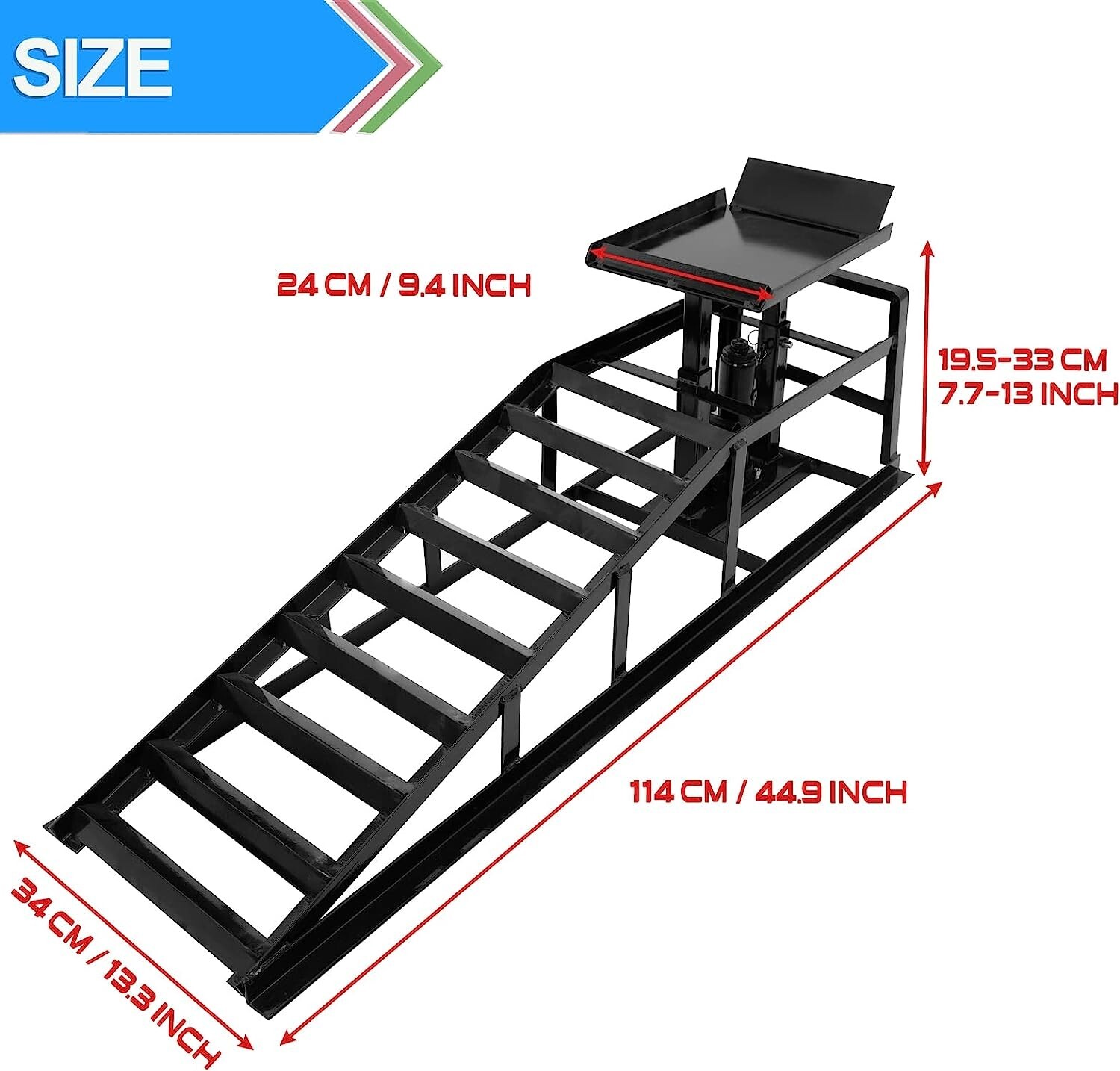 Hydraulic Car Ramps Lifts Truck Trailer Garage Heavy Duty Tire Ramps