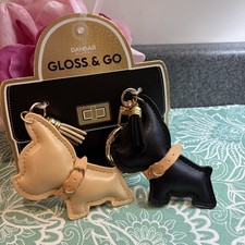 French Bulldog Beige  Black Key Chain ,Charm Purse . New