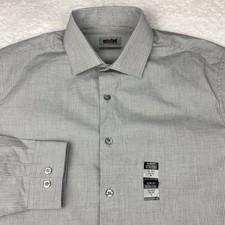 UNLISTED by Kenneth Cole Dress Shirt Men's 15.5-34/35 Gray Stripes Slim Fit NWT
