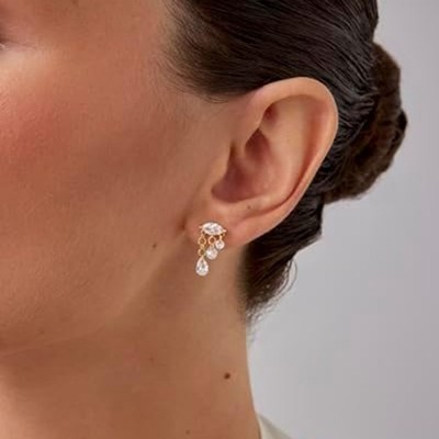 Leichte Legierung Ohrringe Diamant Herz Design für Frauen tägliche Mode Kleidu