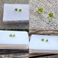 Peridot Pair Of 5mm Heart Shape Loose Stones