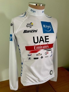 SANTINI TOUR DE FRANCE 2022 TADEJ POGACAR BEST YOUNG RIDER WHITE PODIUM JERSEY