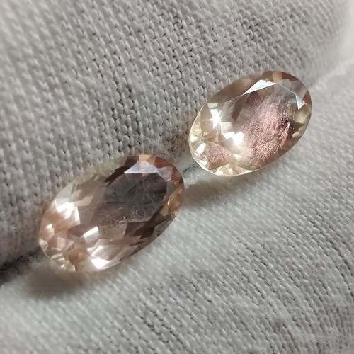 2 pièces bijoux pierres précieuses à facettes en pierre de soleil naturelle flashy Oregon forme ovale 2,3 cts - Photo 7/7