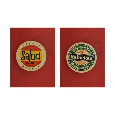 Spanje Salud gelber Streifen Brauerei Bierdeckel Beermat