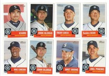 2002 Topps Heritage w/ SPs + Night Variation - SEATTLE MARINERS Team Set