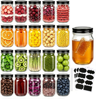 Mason Jars,Glass Jars with Lids 12 Oz,Canning Jars for Pickles and Kitchen Stora
