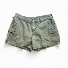 Vintage Y2K Polo Ralph Lauren Women  s Sz 8 Green Military Grunge Shorts