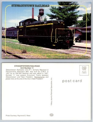 Stewartstown Railroad Unit 11 Locomotive Excursion Train New Freedom PA Postcard