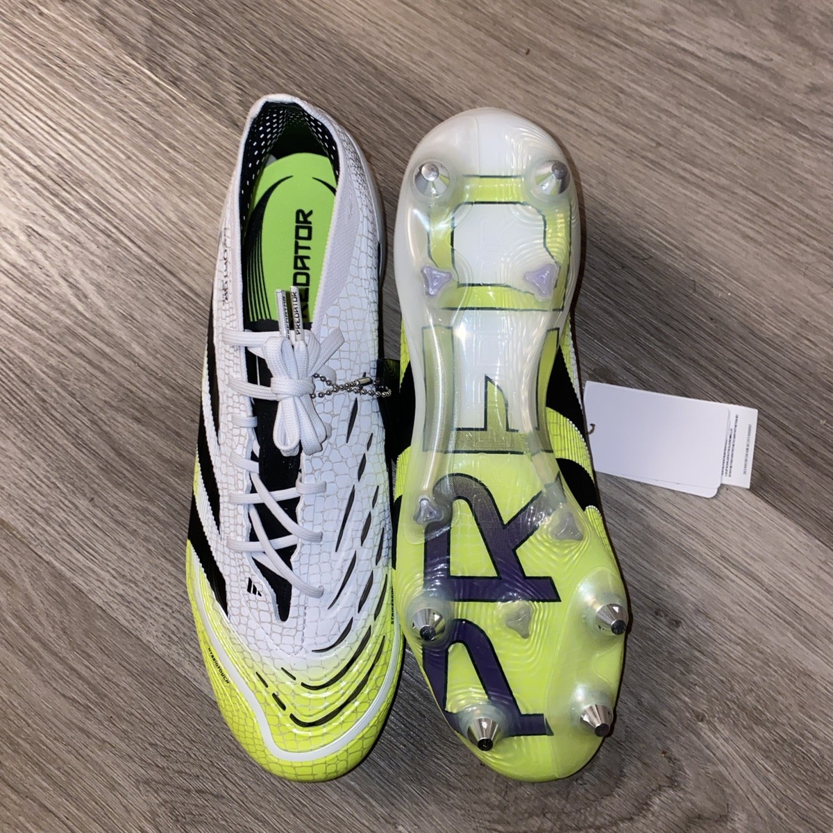 Adidas Predator Elite SG White Green Soccer Cleats JI1067 