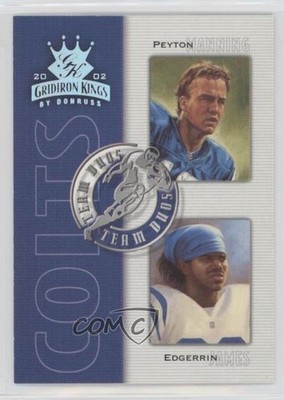 2002 Donruss Gridiron Kings Team Duos Peyton Manning Edgerrin James HOF g2u