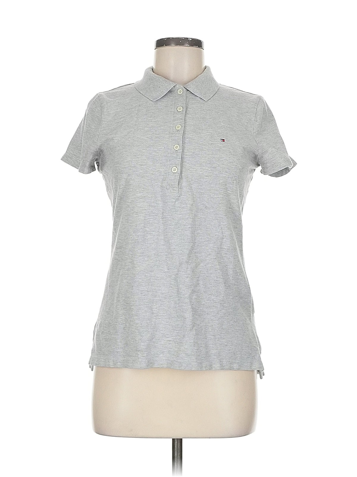 Tommy Hilfiger Women Gray Short Sleeve Top M