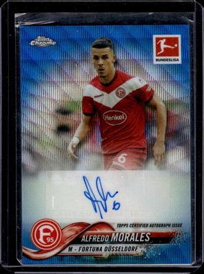 2018-19 Topps Chrome Bundesliga Blue Wave Refractor /75 Auto Alfredo Morales