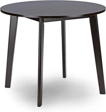 Debbie Mid-Century round Dining Table, Dark Brown