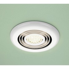 HiB Turbo White Bathroom Inline Extractor Fan with Warm White LED Light - 34000