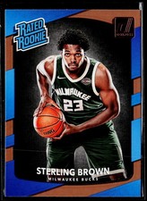 Sterling Brown 2017-18 Donruss #165 Rated Rookie Milwaukee Bucks RC