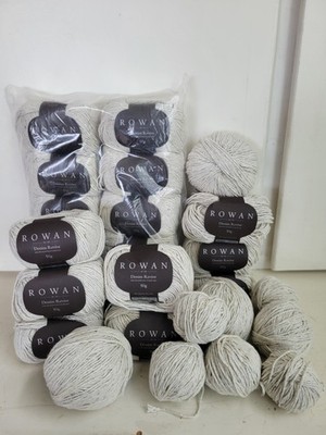 Large Lot Of 23+ Balls Rowan Denim Revive #210 Cotton Yarn Cream 50g Each