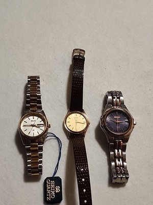 3 Ladies Seiko Watches TRIO 1 Need Batteries Selling As Is 