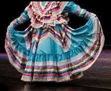 Vestido Jalisco Niñas Con Falda Súper Ancha Flujo Para Danza Folclórica Hecho a Mano Nuevo