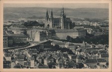 Czechoslovakia Prague Castle Hradcany Panorama Original Vintage Postcard