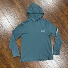 Vineyard Vines Logo Green Lightweight Pullover / Hoodie Youth XL Waffle