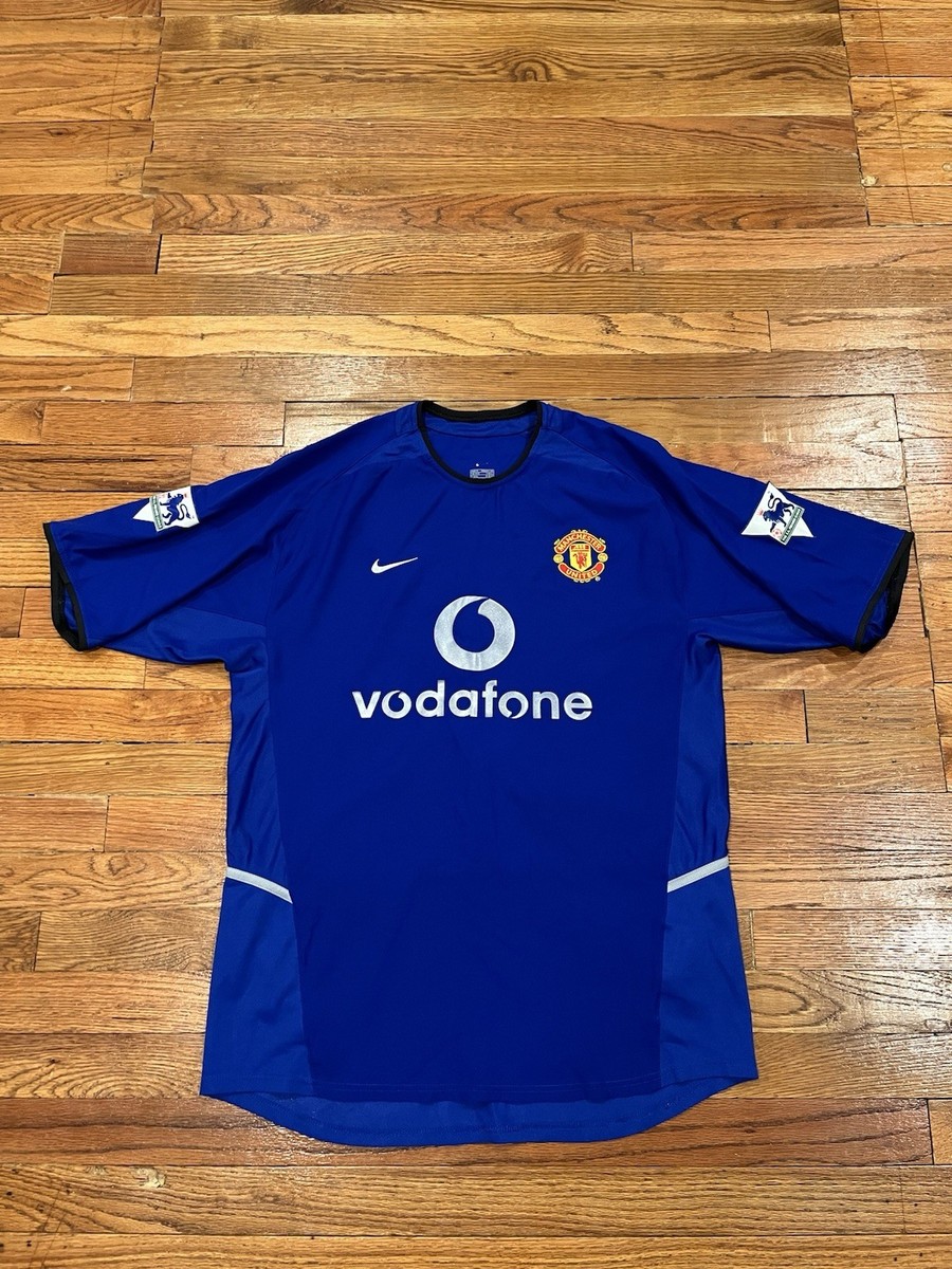 Vintage Nike Manchester United David Beckham Vodafone Blue Soccer