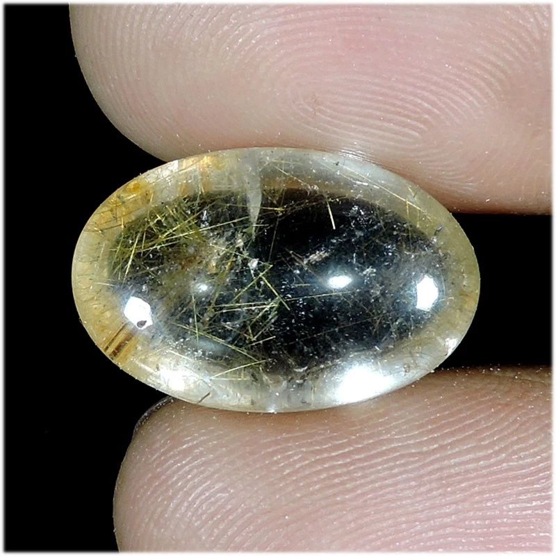 13.60 Carat Natural Copper Needle Rutile Quartz Oval Cabochon Loose Gemstone h63 - Image 2 of 2
