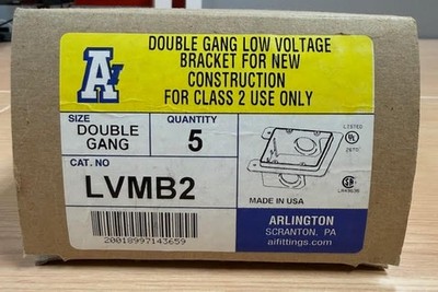 Arlington LVMB2 Double Gang Low Voltage Mounting Bracket. Qty: 5