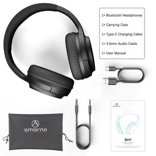 Bluetooth Headphones Over Ear, 68 Hours Playtime Wireless Headphones with Mic... - Picture 8 of 8