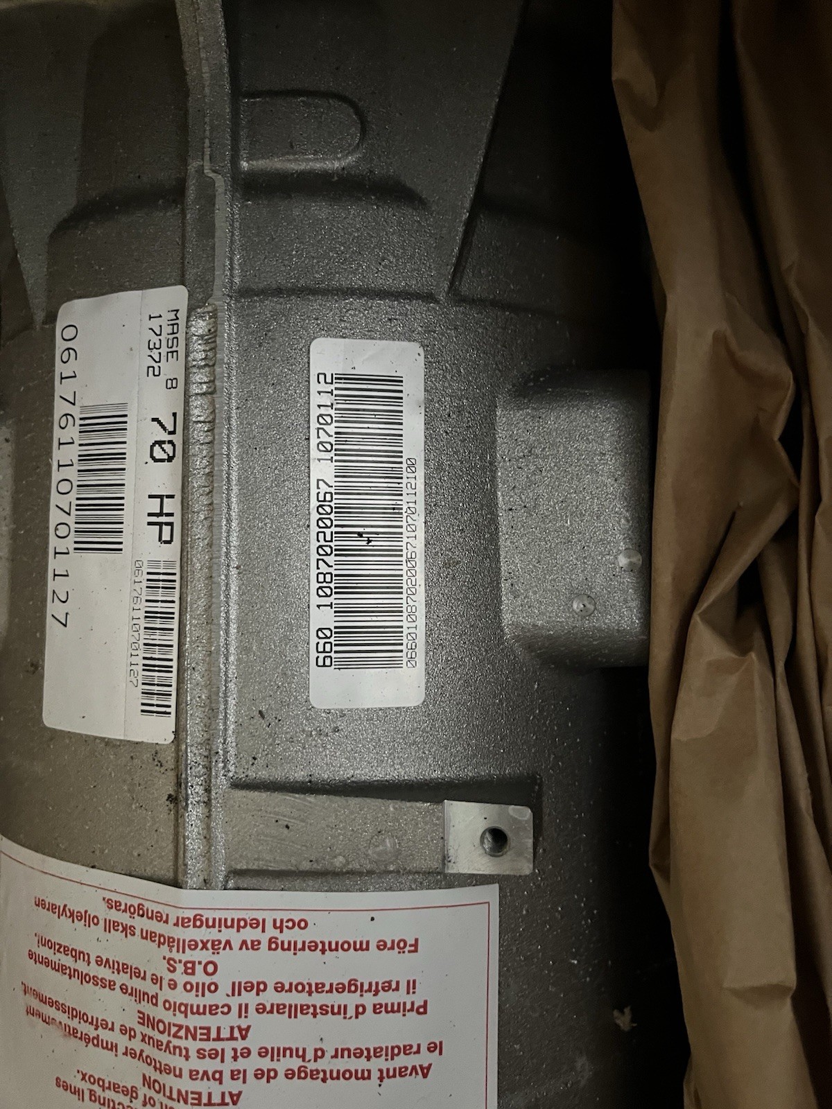 Maserati Ghibli, Transmission Transaxle, Automatic, Used, P/N 670003761