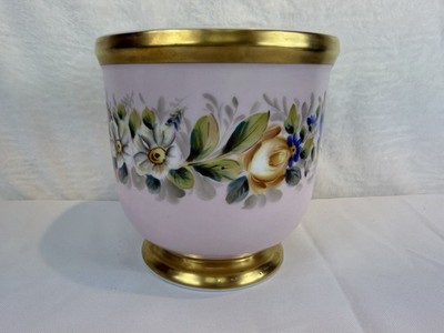 Vista Alegre VA Portugal Porcelain Pink Floral pot 6'' Bowl Planter