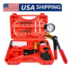 Hand Held Vacuum Pressure Pump Tester Set Brake Fluid Bleeder Bleeding Kit Box