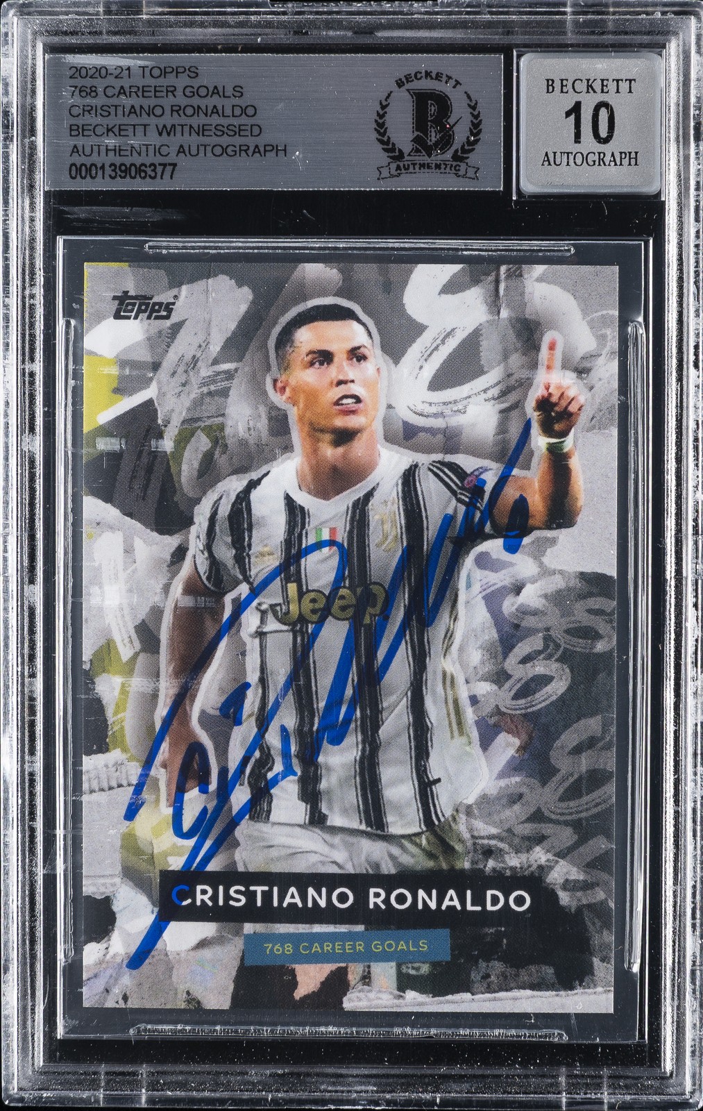 2020-21 TOPPS 768 CAREER GOALS CRISTIANO RONALDO BGS AUTHENTIC AUTO