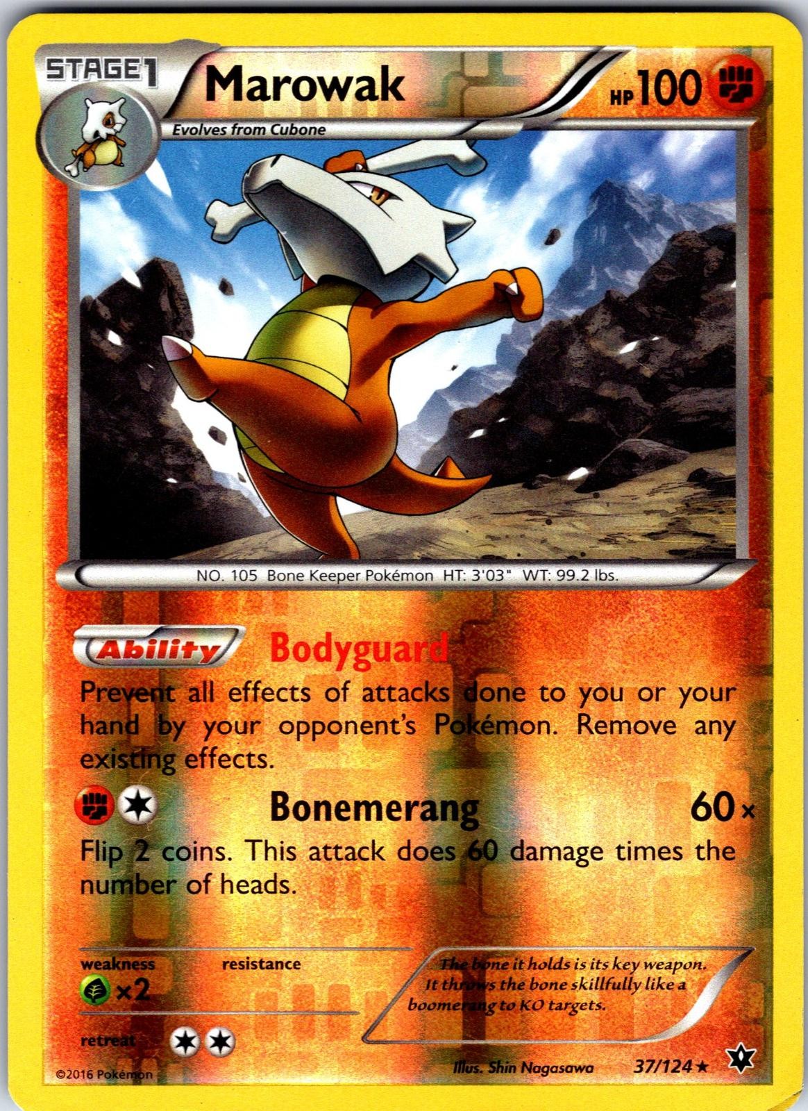Marowak 37/124 Rare Fates Collide Pokemon Reverse Holo Heavily Played