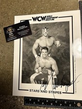 Stars & Stripes Marcus Bagwell Signed Original WCW  Wrestling Promo Photo Buff