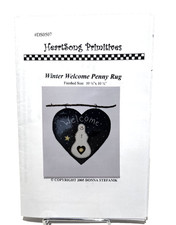 Vtg HeartSong Primitives DS0507 Winter Welcome Penny Rug Pattern 10 1/4"x1/2"