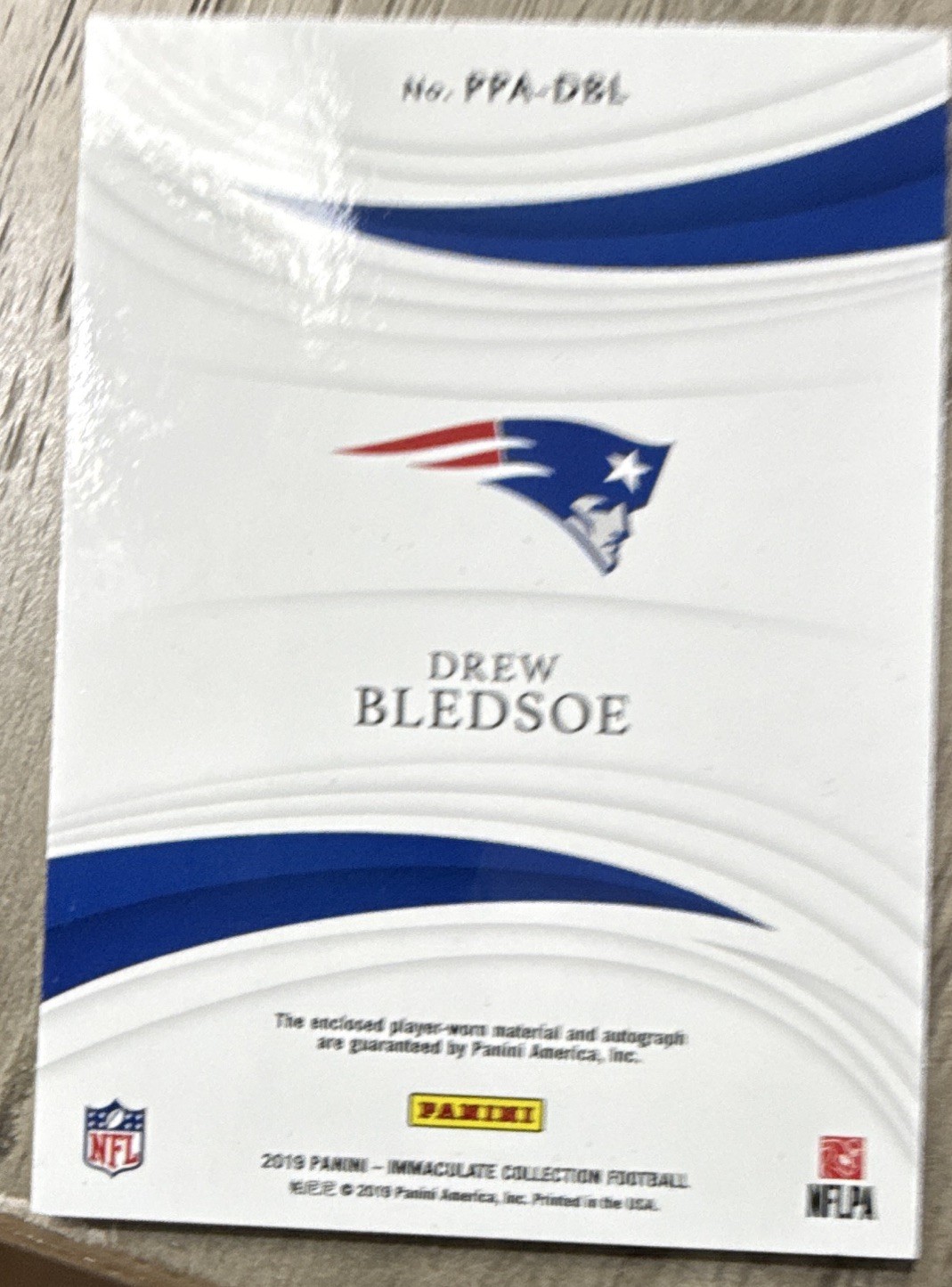 2019 Panini Immaculate Drew Bledsoe Patriots Auto Patch /49 PPA-DBL Bills view 3