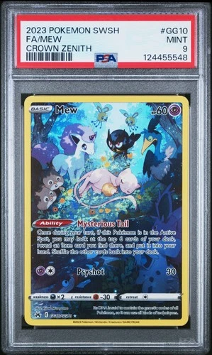 2023 POKEMON SWORD & SHIELD CROWN ZENITH #GG10 FULL ART/MEW PSA 9