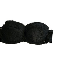 Black Strapless Lace Bra Womens Size 36 D No straps New with Tags