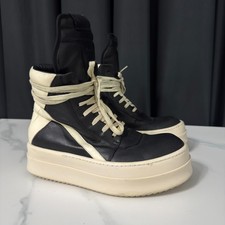 Rick Owens Geobasket Double Sole Leather Black / White Size 43