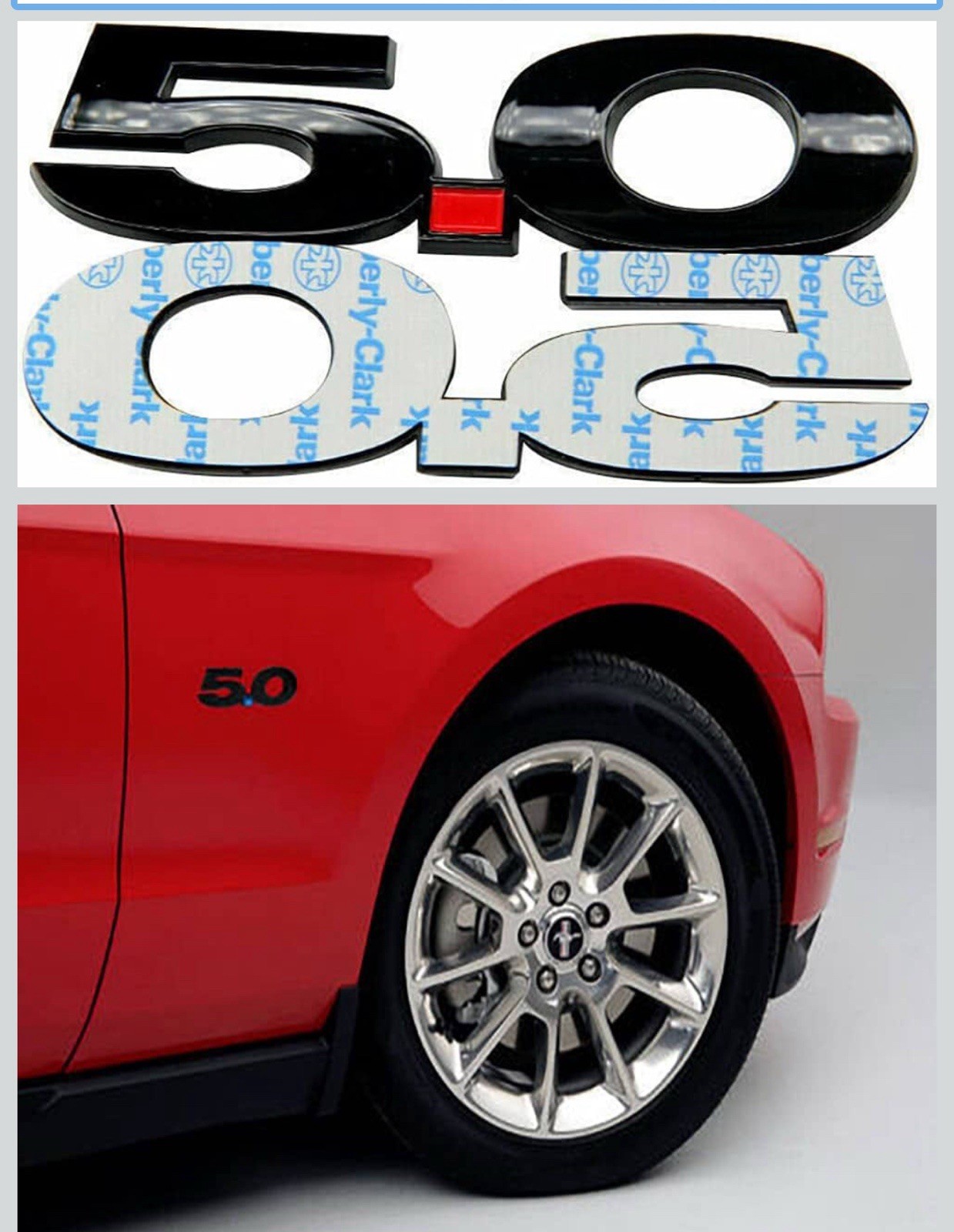 5.0 Liter Door Fender Emblem Badge Right Left Side Rear Trunk Plate Replacement