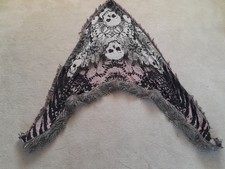 RIVER ISLAND Gothic Biker black grey skull print death sexy scarf shawl cover-up