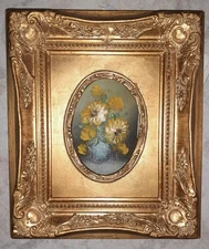 Hand Painted Picture With Classic Baroque Gold Frame Decorated With Gold 30X35CM