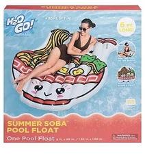 H2OGO Summer Soba 6ft! Ramen Noodle Mat Adult Inflatable Pool Float, Water Raft