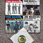 45 RPM Vinyl Records Beatles Lot Picture Sleeves